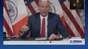 New York City Mayor Bill de Blasio: Goodbye to the Trump organization.