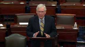 Sen. Minority Leader Mitch McConnell delivers statement after Trump acquittal