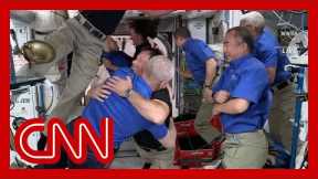 Astronauts welcome new crew aboard the ISS