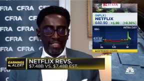 Netflix shares down after initial boost from earnings