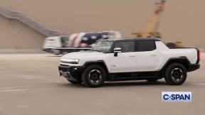 President Biden Drives Electric Hummer