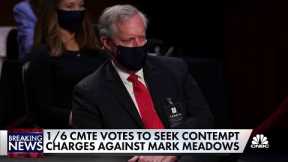 House January 6th committee votes to seek contempt charges against Mark Meadows