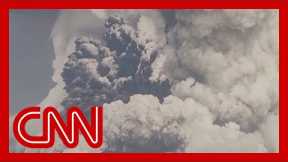 Smoke and ash billow from underwater volcanic eruption