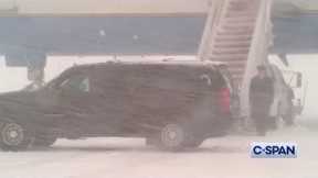 President Biden Returns to Washington During Snow Storm