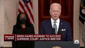 President Biden introduces his Supreme Court choice, Judge Ketanji Brown Jackson