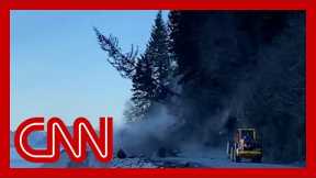 Camera captures landslide that cuts off key road in Alaska
