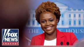 Karine Jean-Pierre holds a White House briefing