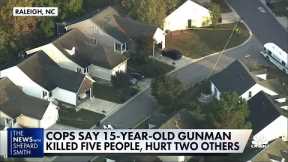 Police officers say 15-year-old gunman killed five people and hurt two others