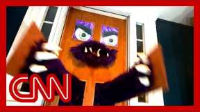 Dad builds scary front door to save candy from trick-or-treaters