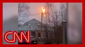 Video appears to show moment cruise missile is shot down over Ukraine