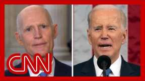 See how Rick Scott responded after Biden attacked his plan in speech