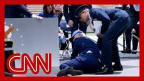 Biden trips over sandbag during Air Force Academy commencement
