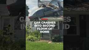 Car crashes into second floor of home
