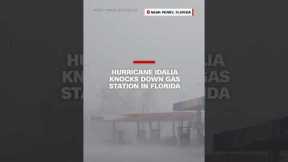 Hurricane Idalia knocks down gas station in Florida