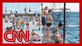 A day at the beach ... in a war zone