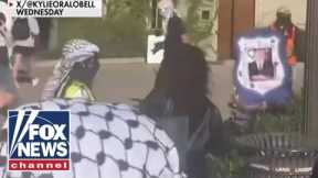Pro-Palestinian college students bash pinatas of Biden, Netanyahu