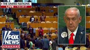WATCH: UN delegates walk out in protest as Netanyahu takes the stage