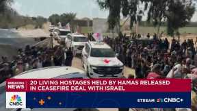 20 living hostages held by Hamas released in ceasefire deal with Israel