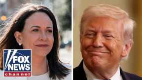 WATCH LIVE:  Venezuela's María Corina Machado speaks to media after Trump meeting